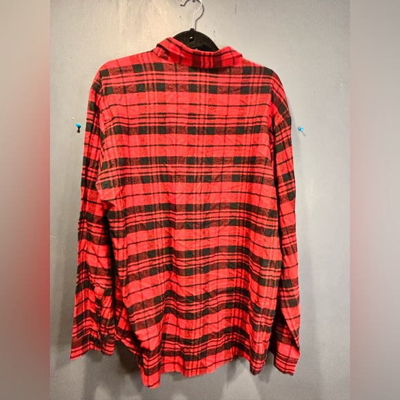 Red And Black Flannel Button Down Shirt - Picture 7 of 10